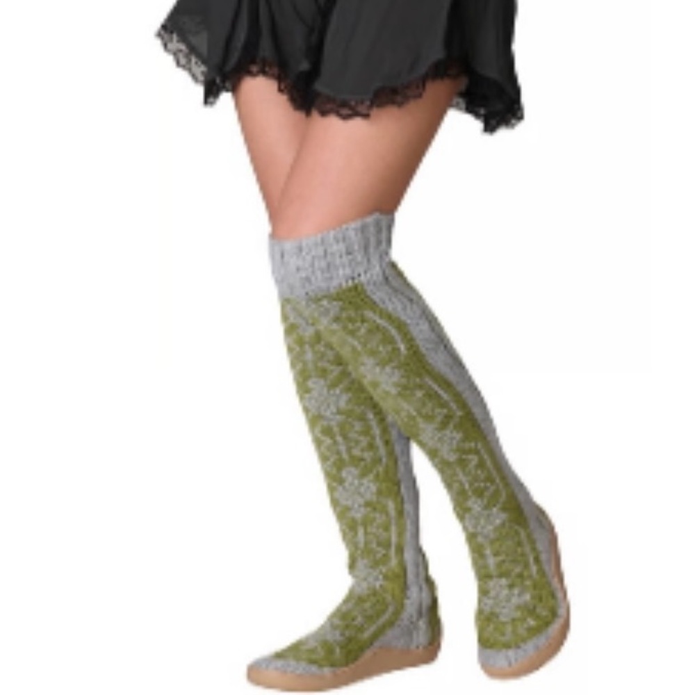 Gypsy 05 Snowflake Knee High Knit Boho Sweater Socks Boots Size 7